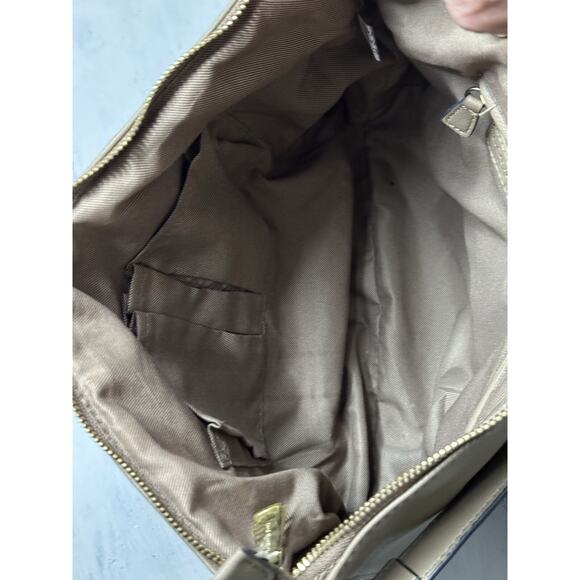 London Fog Collection Camel Brown Shoulder Handbag Purse Soft Faux Leather - Picture 9 of 16